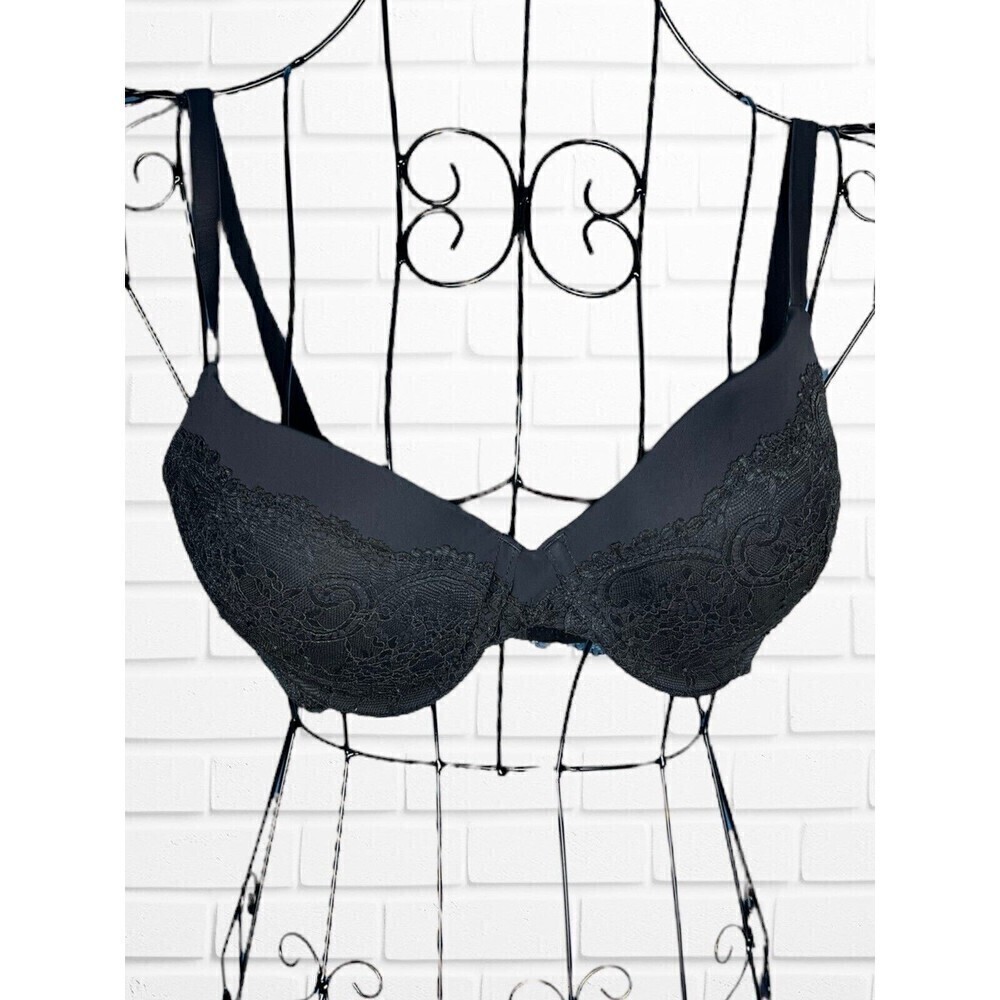 5/$25 Gap Body Women's Bra 34C Favorite T-shirt‎ Dark Gray Lace